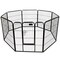 Black Pet Fence 8 Panels Heavy Duty 1/2" Tube Indoor Outdoor Dog Safety